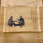 Антикварный китайский свиток с изображением игроков Вейци (Го)